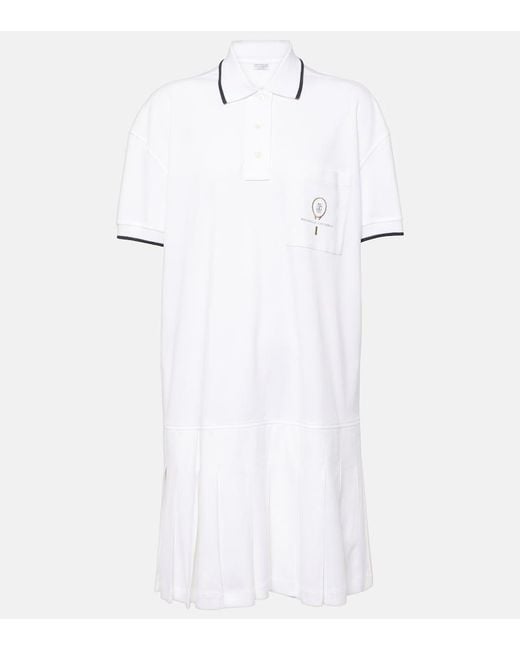 Brunello Cucinelli White Cotton Piqué Polo Minidress