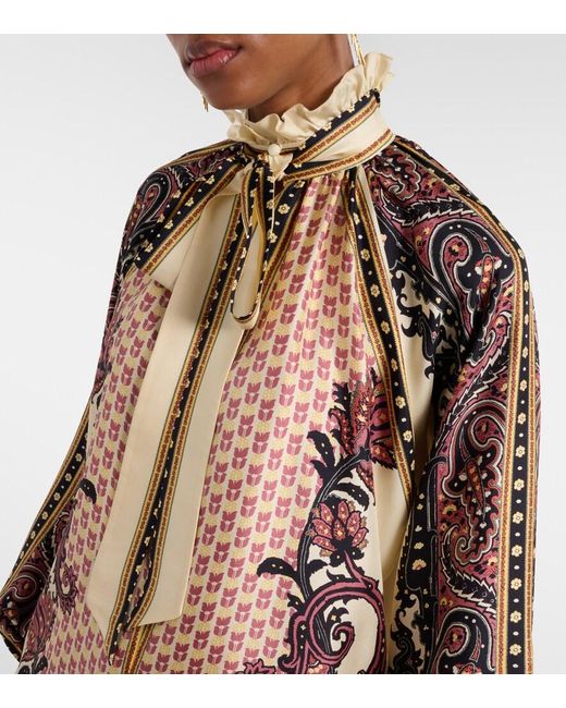 Etro Pink Printed Silk Twill Blouse