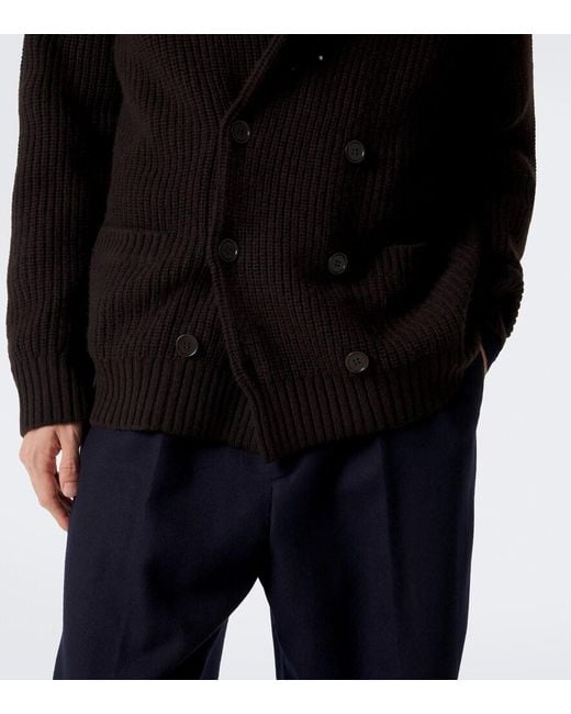 Lisa Yang Black Lyle Double-Breasted Cashmere Cardigan for men
