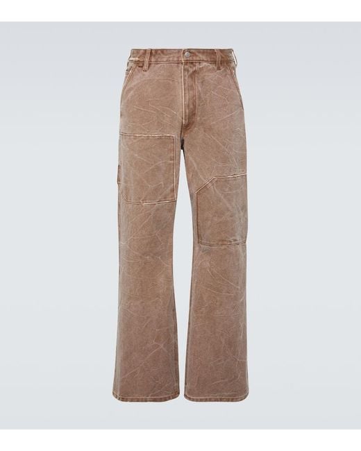 Pantalones de lona de algodon Acne de hombre de color Natural