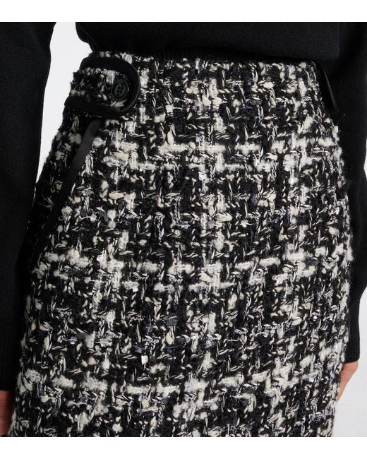 Dolce & Gabbana Gray Checked Midi Skirt