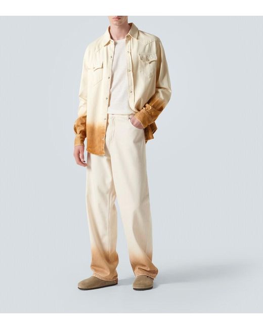Alanui Natural Bright Hues Printed Denim Shirt for men