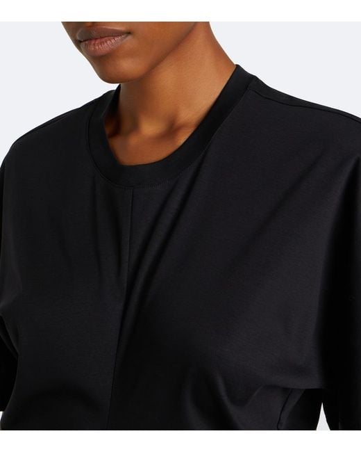 Rohe Black Gathered Cotton And Silk-Blend T-Shirt