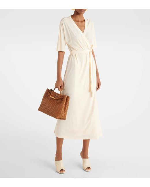 Max Mara Natural Linen-blend Wrap Dress