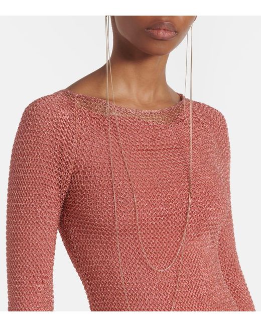 Alaïa Red Sheer Maxi Dress