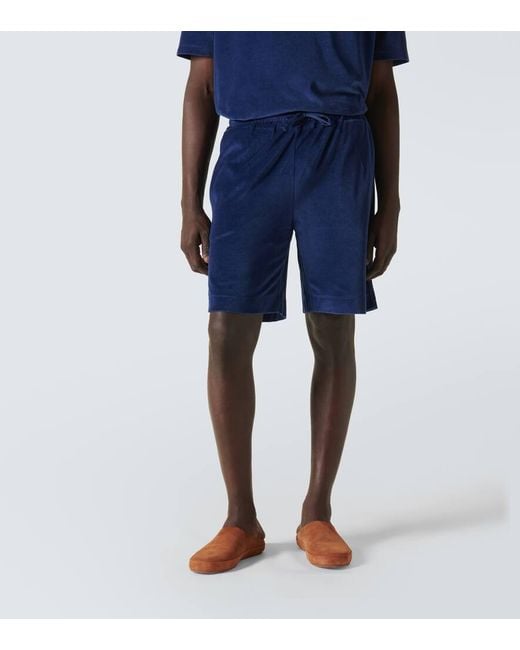 Loro Piana Bermuda-Shorts aus Chenille in Blue für Herren