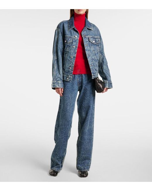 MM6 by Maison Margiela Red Distressed Sweater