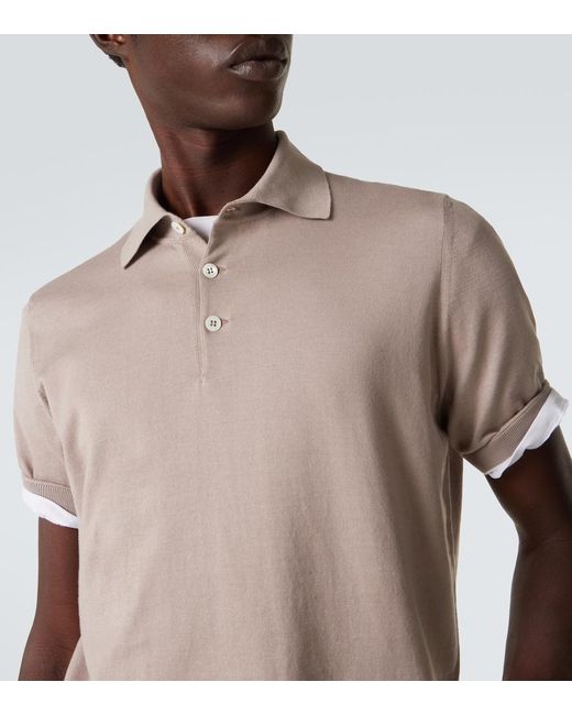 Brunello Cucinelli Natural Cotton Polo Shirt for men