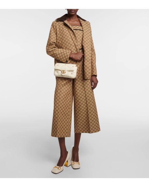 Gucci Natural GG Marmont Mini Leather Shoulder Bag