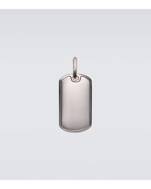 David Yurman White Sculpted Cable Sterling Pendant for men
