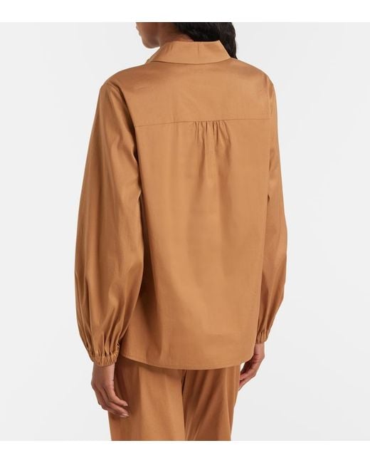 Max Mara Brown Fertile Cotton-Blend Shirt