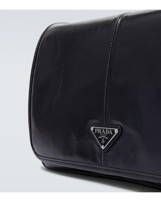 Prada Black Leather Shoulder Bag for men