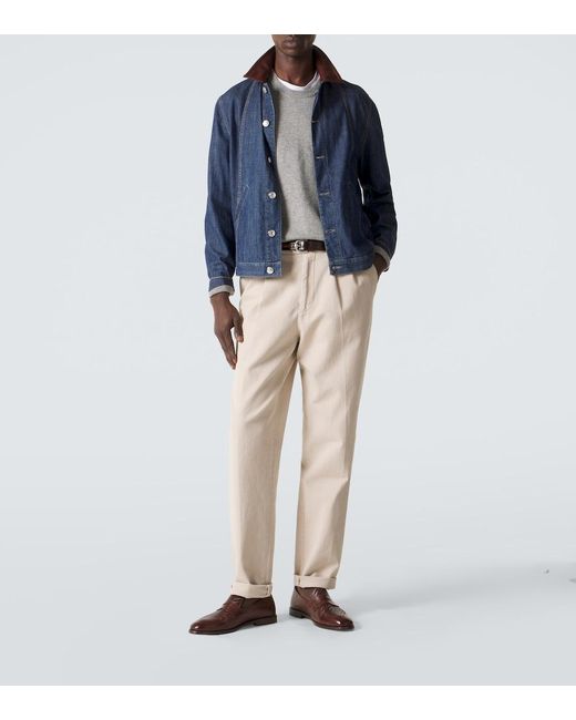 Brunello Cucinelli Gray Cashmere Sweater for men