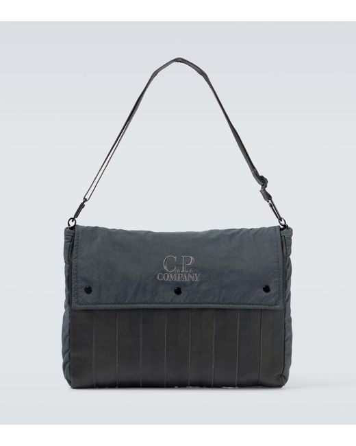 C P Company Black Herringbone Logo Bag for men