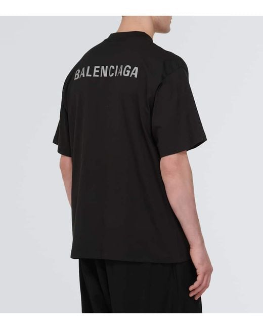 Camiseta de jersey de algodon con logo Balenciaga de hombre de color Black