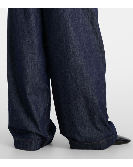 Dries Van Noten Blue High-Rise Wide-Leg Jeans