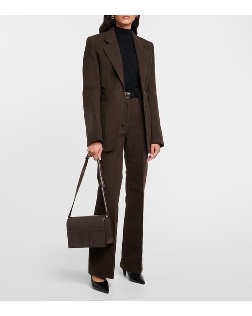 Totême  Black Single-Breasted Cotton Blazer