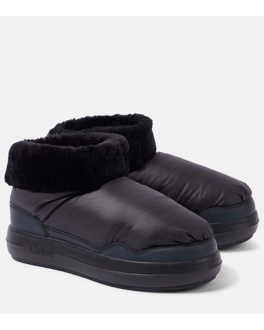 Botines Polar Con Borrego Chloé de color Black