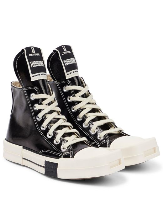 Rick Owens X Converse Drkshdw Turbodrk Canvas Sneakers in Black/White ...