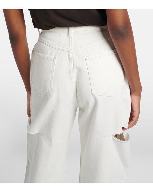 Maison Margiela White High-Rise Straight Leg Jeans