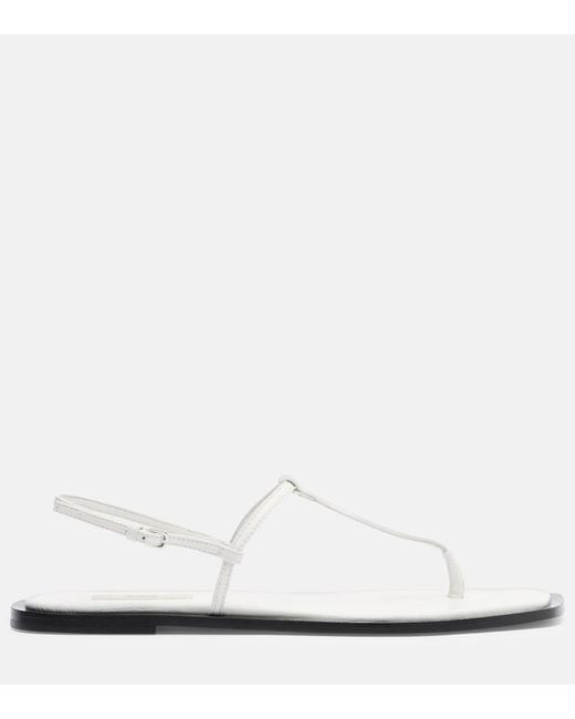 Totême White Leather Thong Sandals