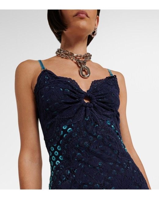 Rabanne Blue Lace Maxi Dress