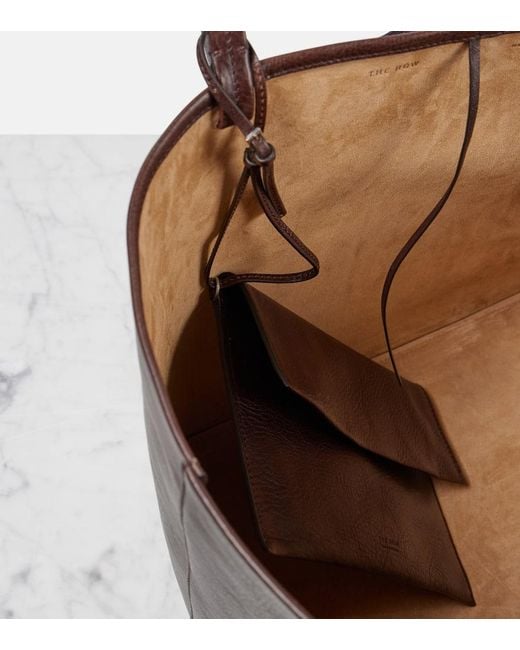The Row Brown Park Xl Leather Tote Bag