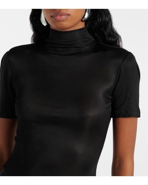 Christopher Esber Black Fusion Gathered Jersey And Crepe Maxi Dress
