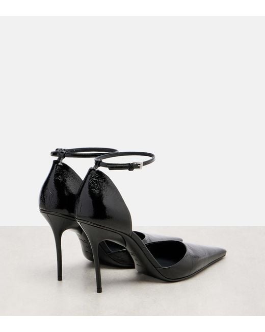 Alaïa Black D'Orsay 90 Patent Leather Pumps