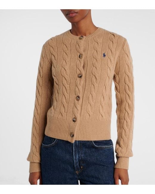 Polo Ralph Lauren Natural Cable-Knit Wool And Cashmere Cardigan
