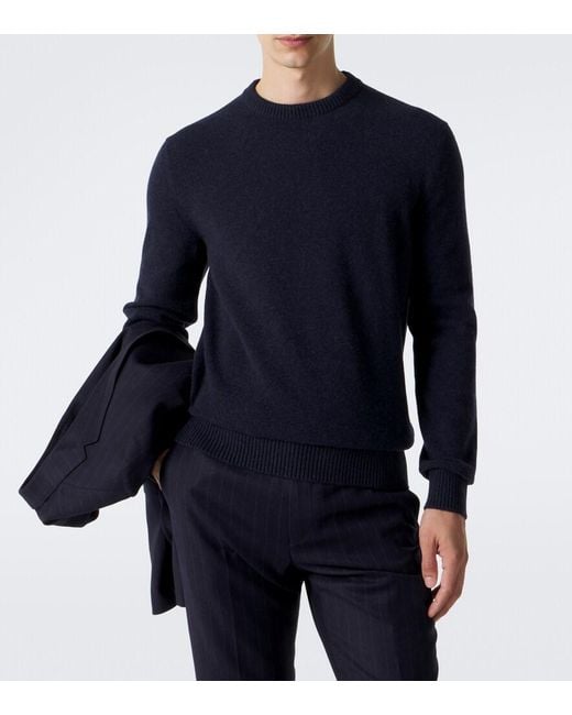 Zegna Blue Wool And Cashmere Sweater for men