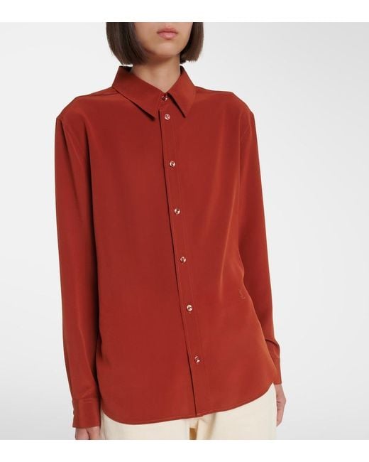 Saint Laurent Red Silk Shirt