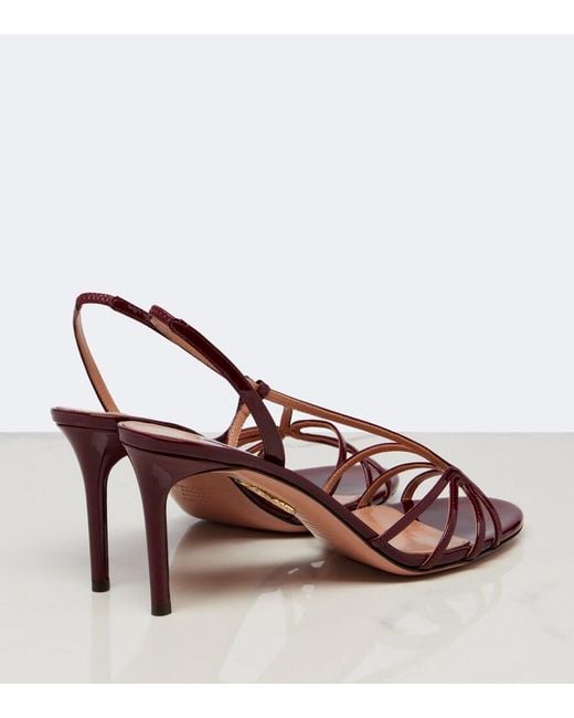 Aquazzura Pink Talk To Me Patent Leather Slingback Sandals