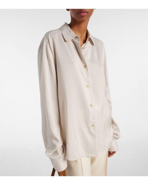 Khaite Natural Agro Striped Silk Shirt