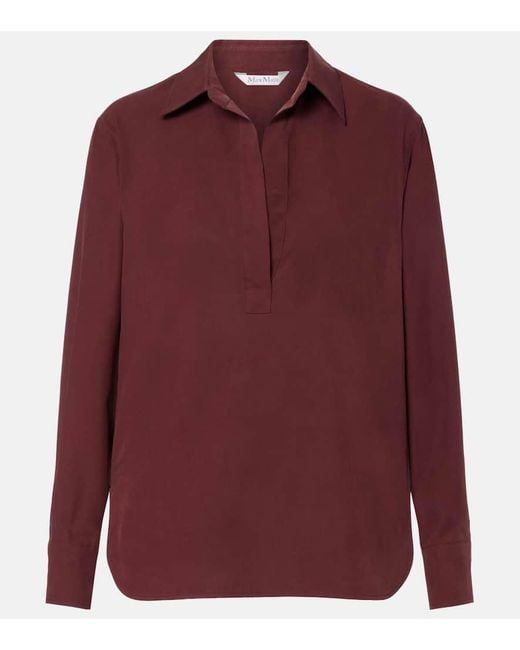 Max Mara Red Bluse Mirko Aus Seide