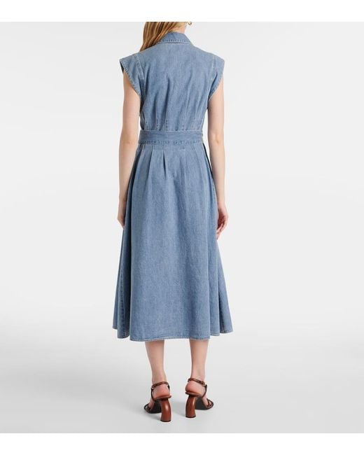 Veronica Beard Blue Fuller Denim Midi Dress