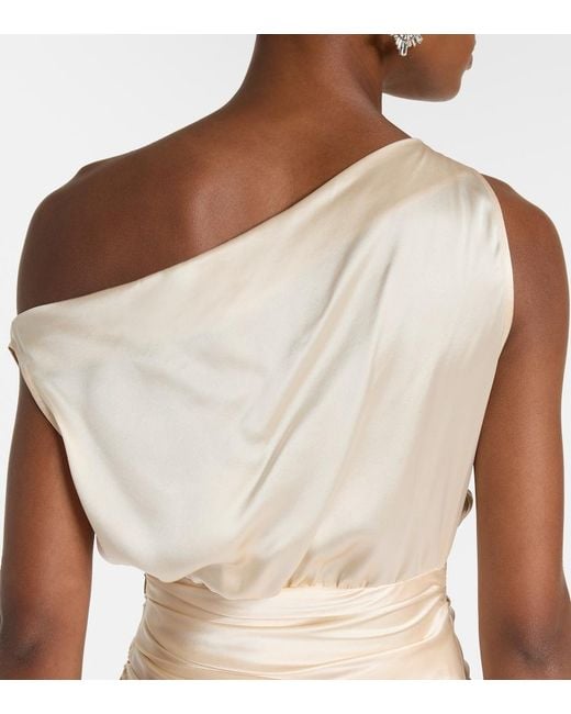 The Sei Natural Draped Silk Satin Gown