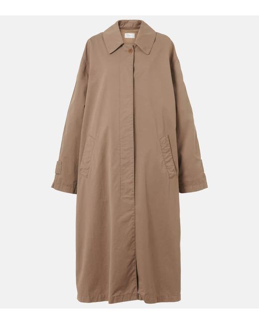 The Row Brown Rocco Cotton And Cashmere Gabardine Coat