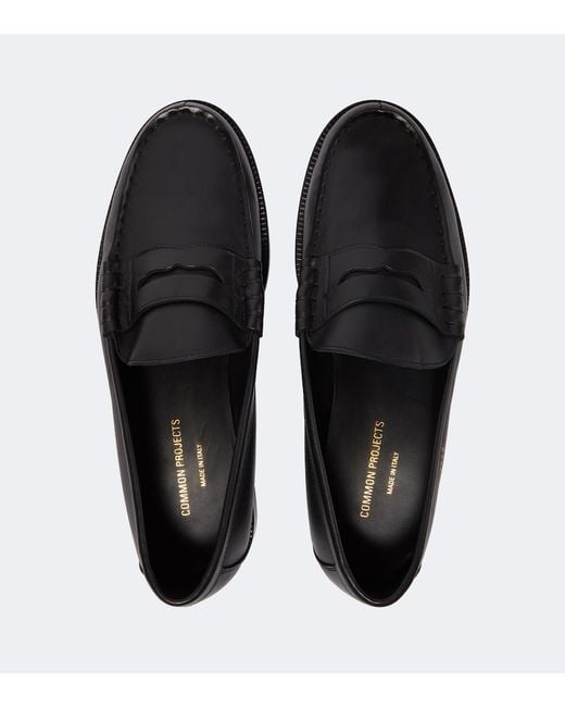 Common Projects Black Leather Penny Loafers for men