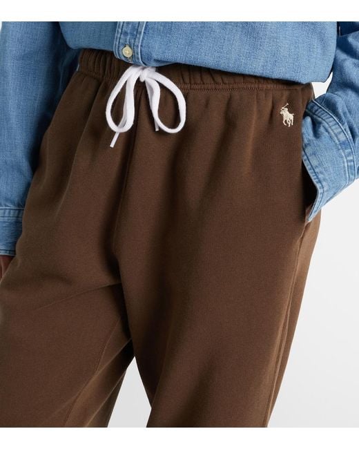 Polo Ralph Lauren Brown Cotton-Blend Jersey Sweatpants