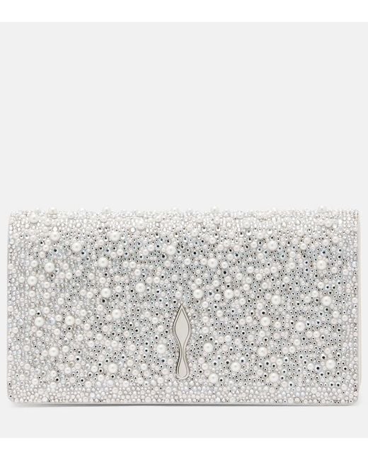 Christian Louboutin Metallic Bettina Embellished Leather Clutch