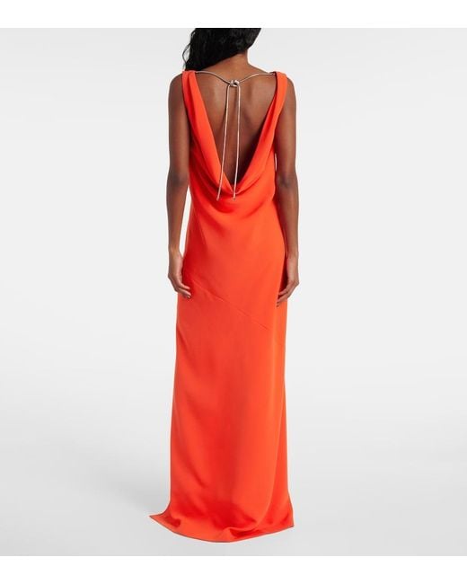 Max Mara Orange Chain-Detail Cady Gown