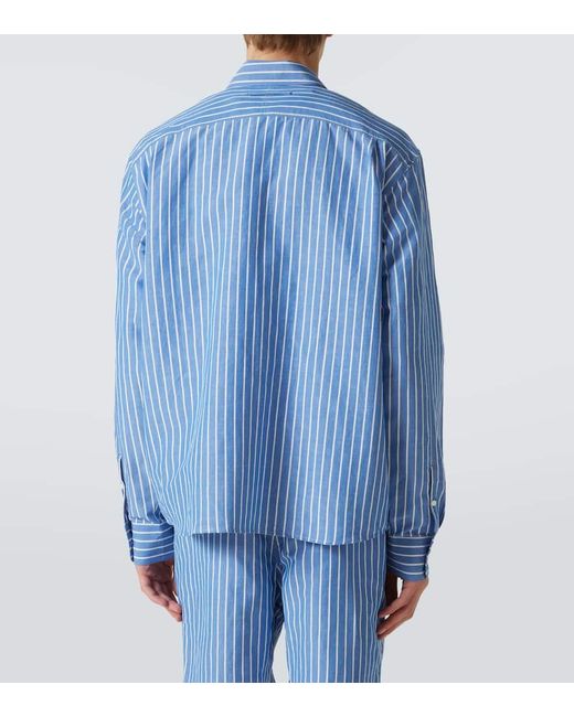 Camisa De Lino Y Algodon A Rayas Orlebar Brown de hombre de color Blue