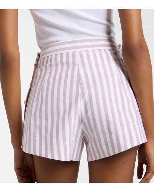 Vivienne Westwood White Elle Pinstripe Cotton Shorts