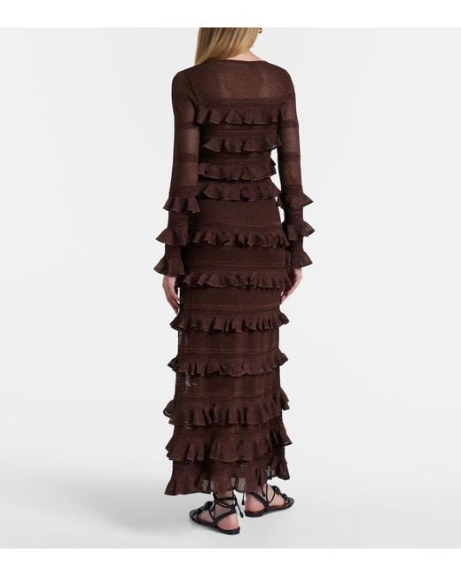 Zimmermann Brown Hypnotic Ruffled Maxi Skirt