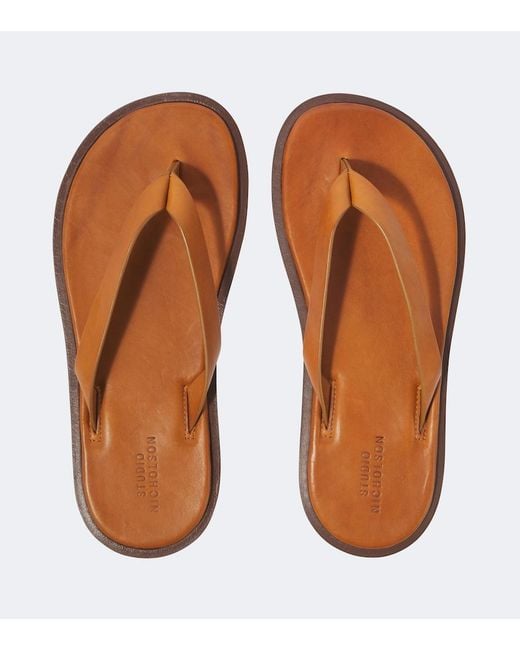 Studio Nicholson Brown Curren Leather Thong Sandals for men