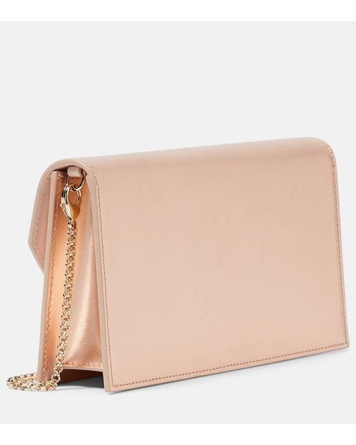Christian Louboutin Natural Loubi54 Small Leather-Trimmed Silk Clutch
