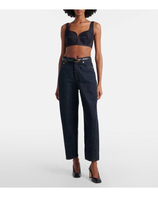 Givenchy Blue Denim Bra Top