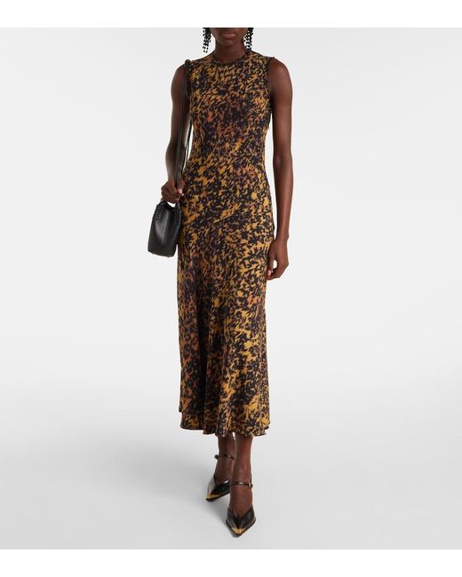 Ulla Johnson Yellow Clea Printed Midi Dress