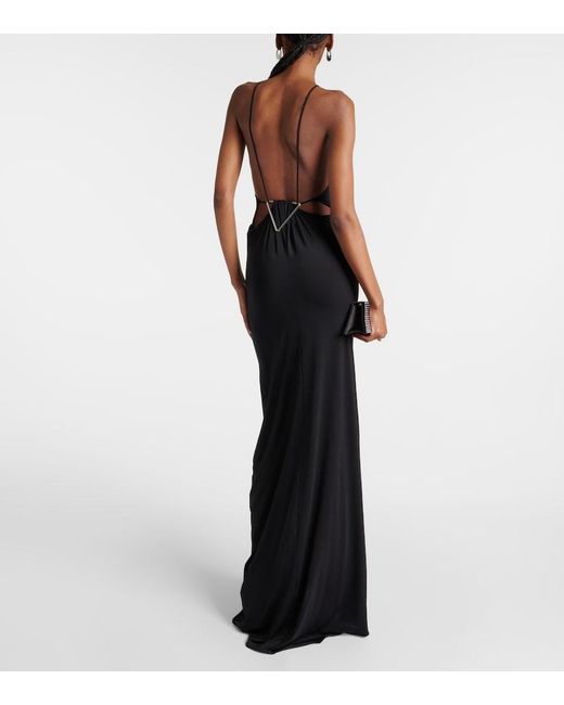 Coperni Black Suspended Triangle Open-Back Maxi Dress
